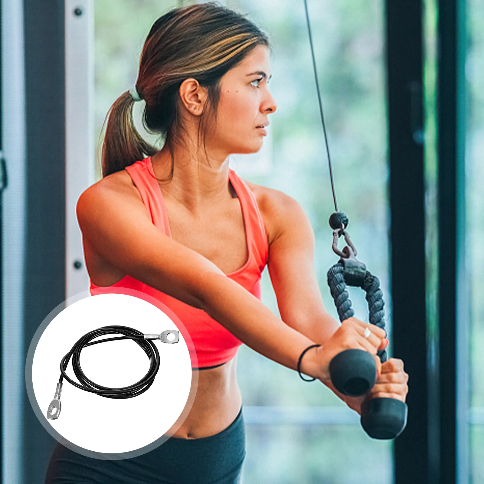 Pulley Cable Gym Supply Exercise Machine Attachments Steel Wire Cover Workout Sturdy Fitness