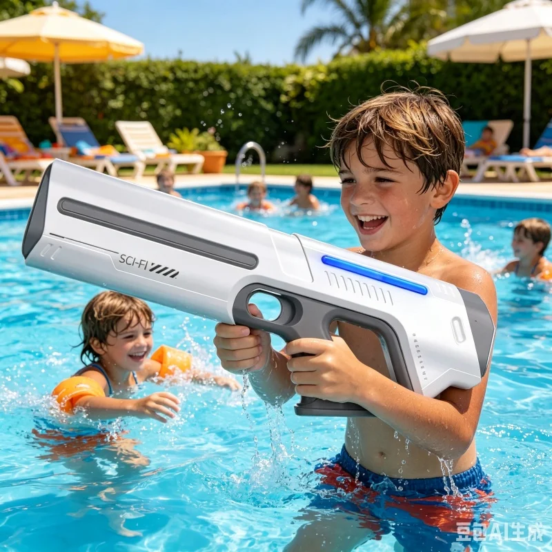 Elektrische Wasserpistolen Spielzeug für Kinder Leistungsstarke Dauerfeuer-Wasserblaster Sommer Outdoor Strand Pool Kinderspiele Spielzeug Geschenk