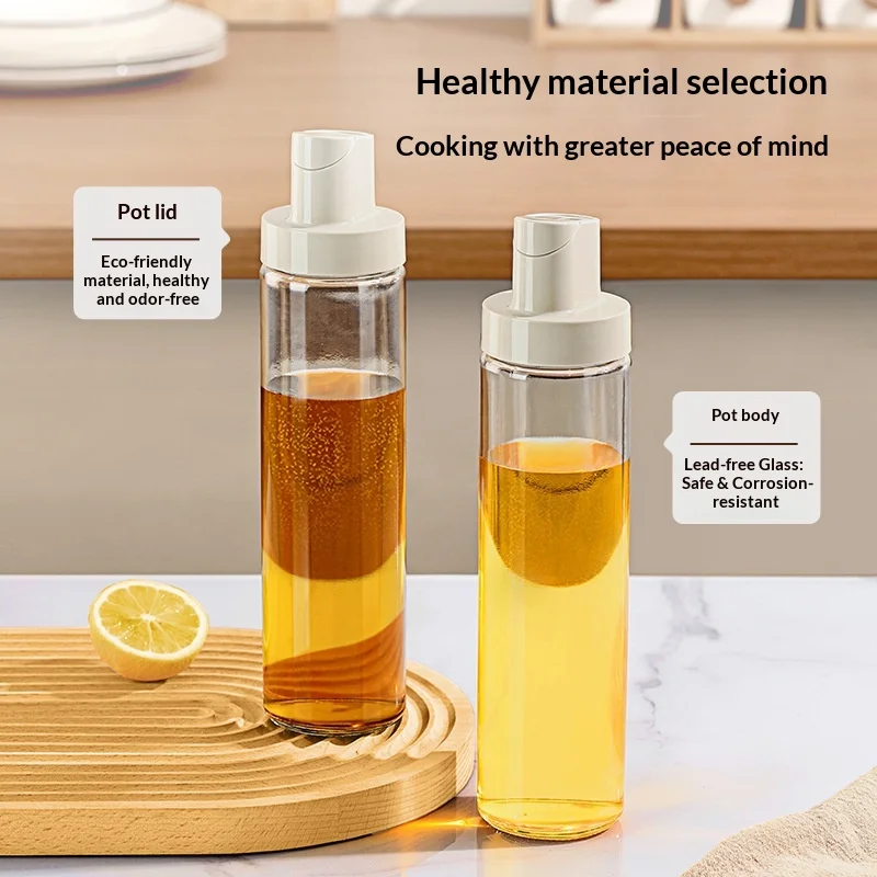 New Household Kitchen Soybean Vinegar Spice Bottle Set Glass Leakproof Aroma Spice Wine Dedicated Non-Hanging Oil Jar