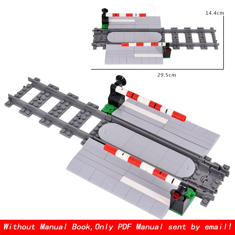 MOC Creative Expert City Train Verkeerslichten Reling Crossing Railway Express Bricks Bouwstenen DIY Speelgoed voor kinderen geschenken