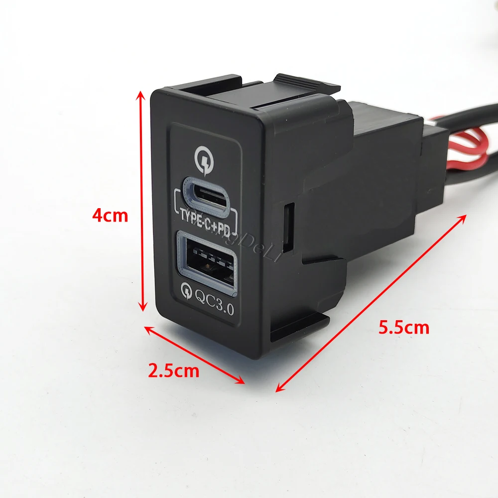 1 قطعة 12 فولت/24 فولت صالح لسوزوكي SX4 سويفت فيتارا جديد ألتو سياز سبلاش سيليريو سيارة شاحن مزدوج TYPE-C PD QC3.0 USB واجهة المقبس