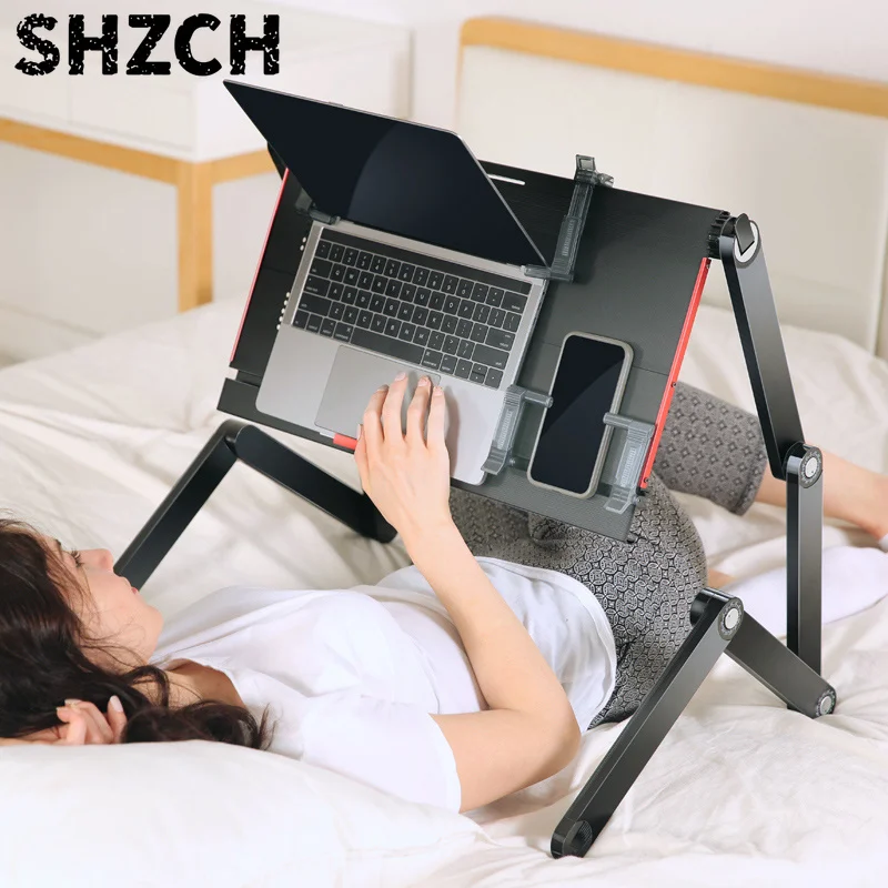 Zero-Gravity Laptop Bed Desk Adjustable Ergonomic Tray Table for Reclining Work Folding Notebook Rack Reading Position Bed Table