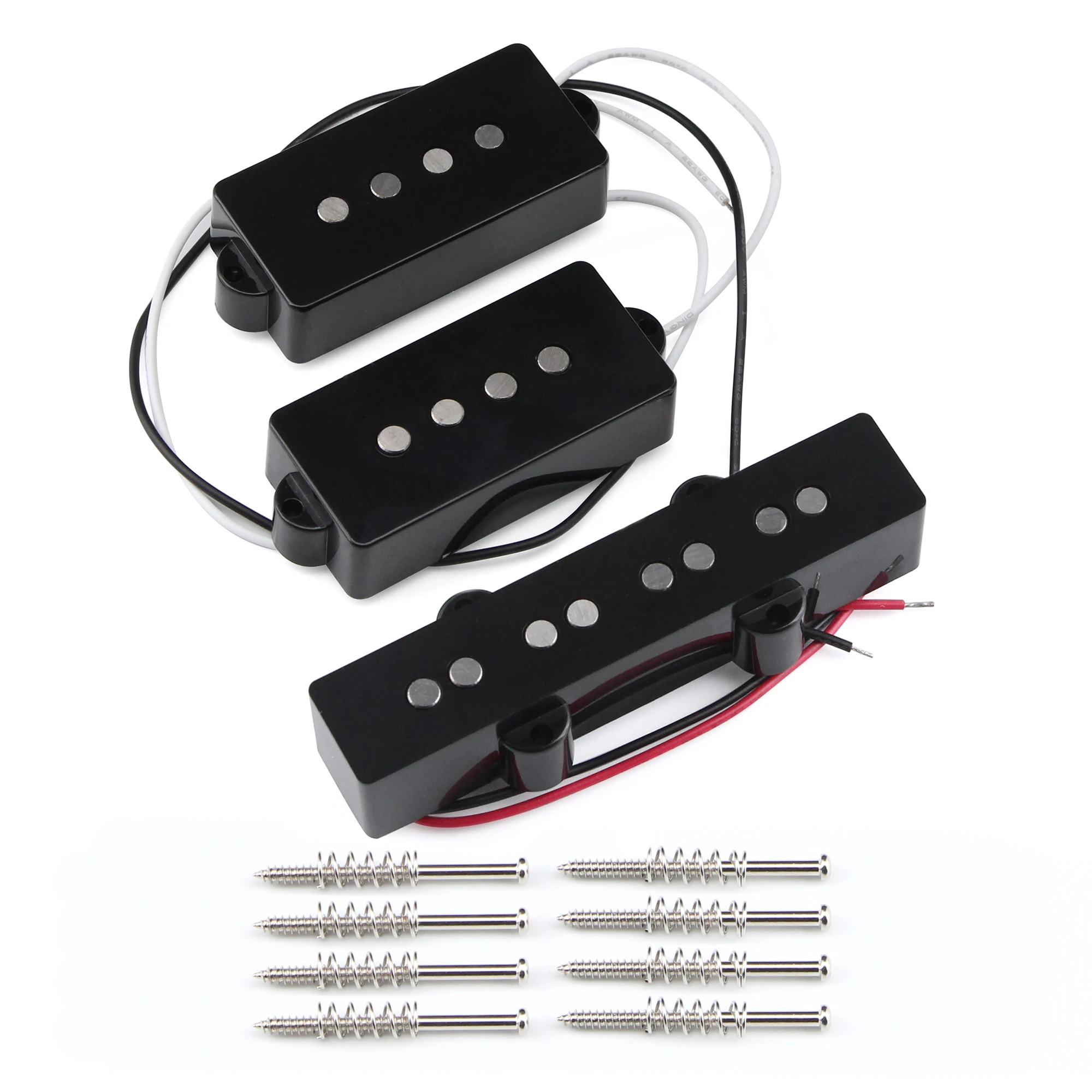 

Звукосниматели FLEOR Alnico 5 PJ для бас-гитары, комплект для звукоснимателей на гриф и бридж 9K+7K для 4-струнных бас-гитар PB и JB