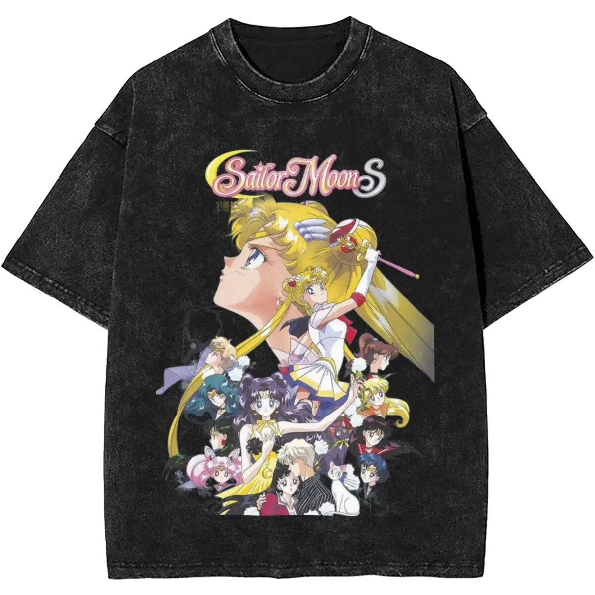 

Trendy Casual Girl Warrior Retro Washed T-shirt Printed Street Hip-hop Women's Oversized Short Sleeved T-shirt