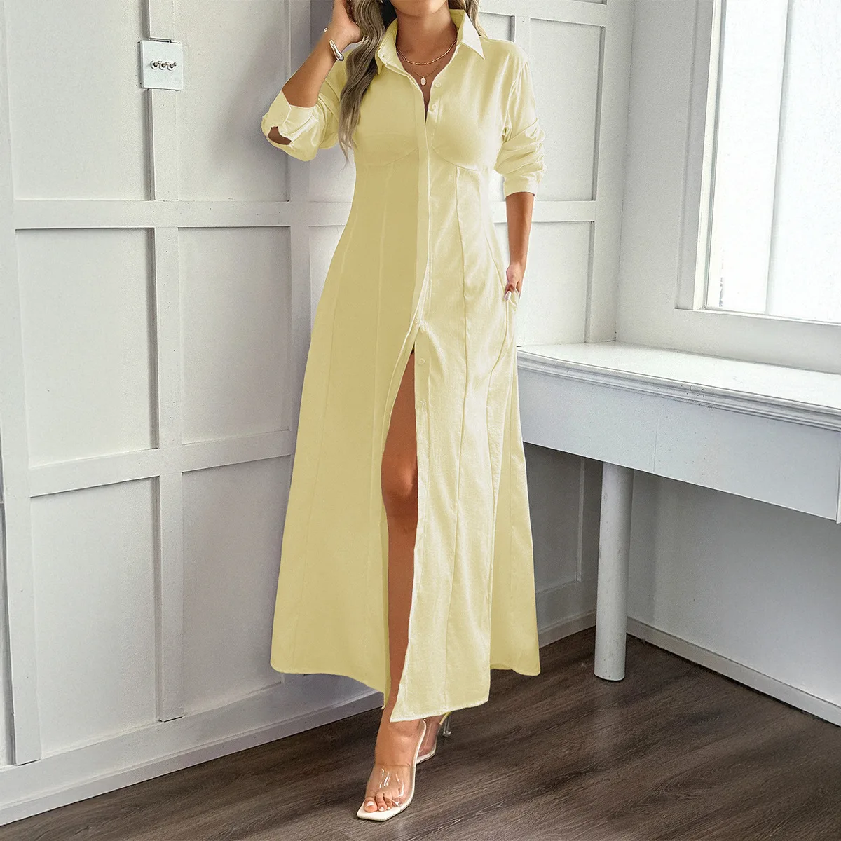 

2025 Women Dress Elegant Fashion Beautiful Women's Dresses Party Night Dresses Casual Resort-Style Long-Sleeve Cardigan Dress