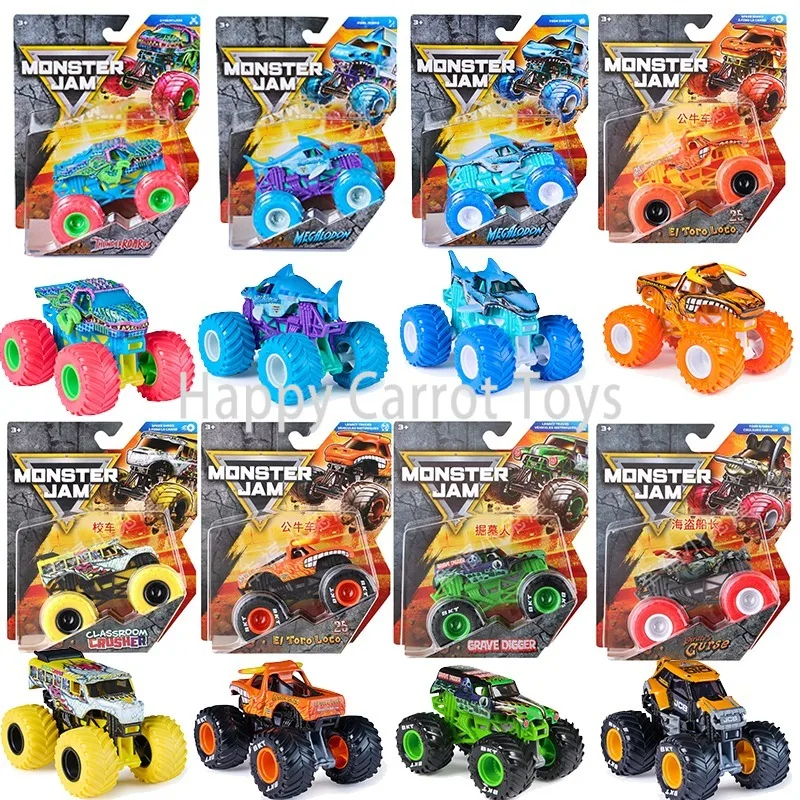 Monster Jam Original, Camiones Monstruo de Metal Fundido a Escala 1:64, Serie 46, Grave Digger, Megalodon, El Toro Loco, JCB, DIGatron, Coches de Aleación, Regalos, Juguetes