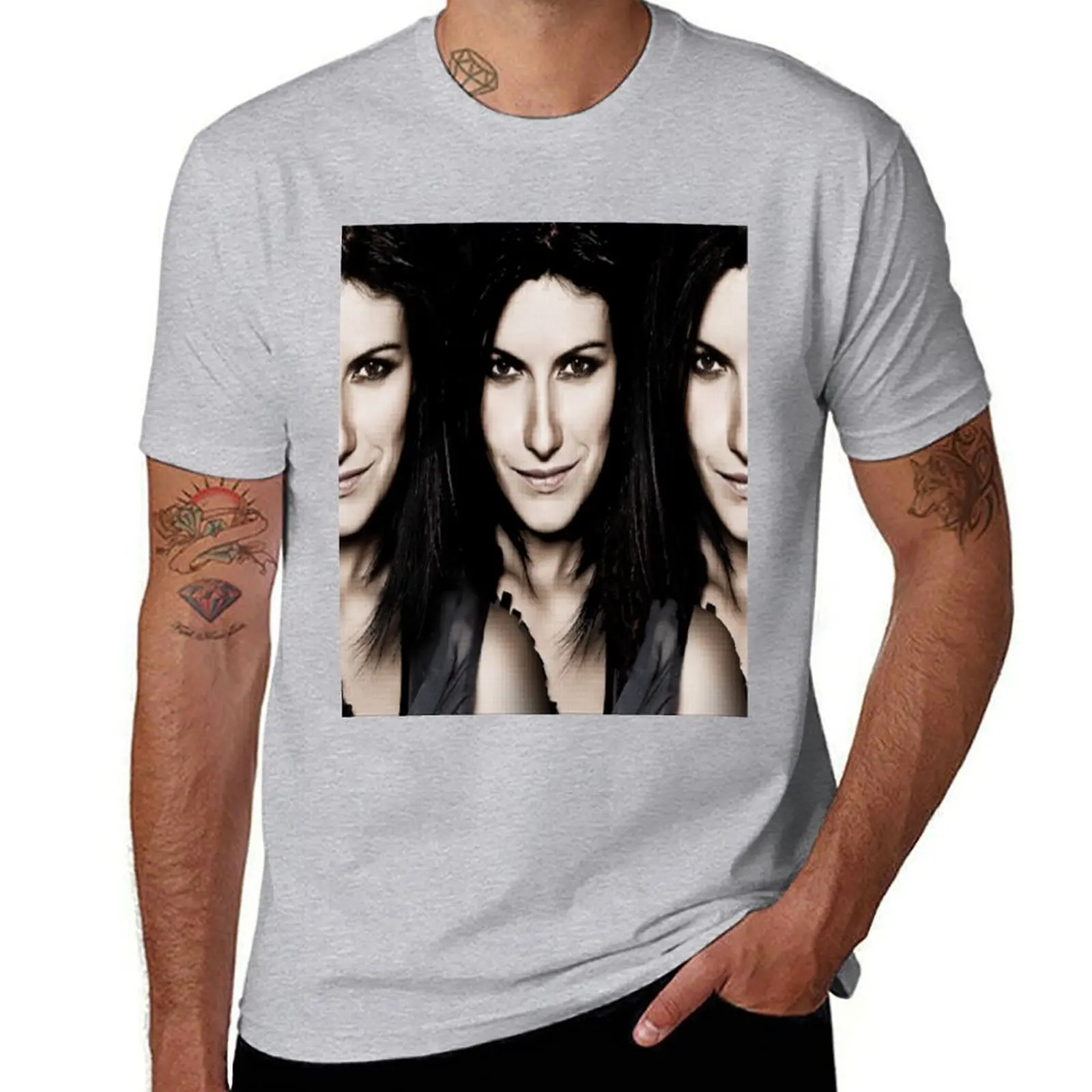 laura pausini Essential T-shirt anime clothes quick-drying mens t shirts