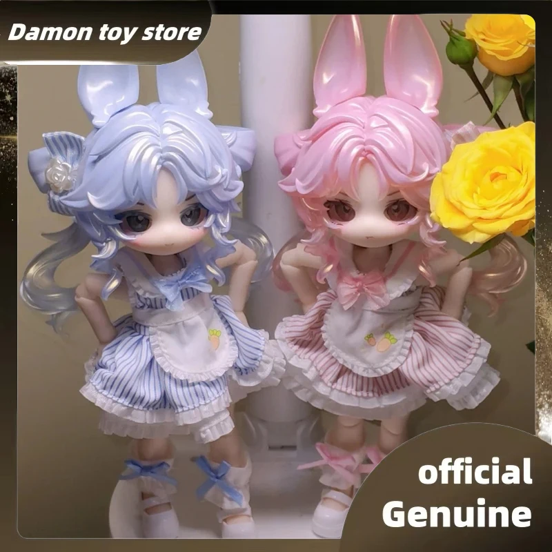 

Немедленные куклы 1/12bjd, годовая годовщина, двойной кролик, персик, улун и морская соль, молочная крышка, подвесная карточка, игрушки, подарки, слепая коробка