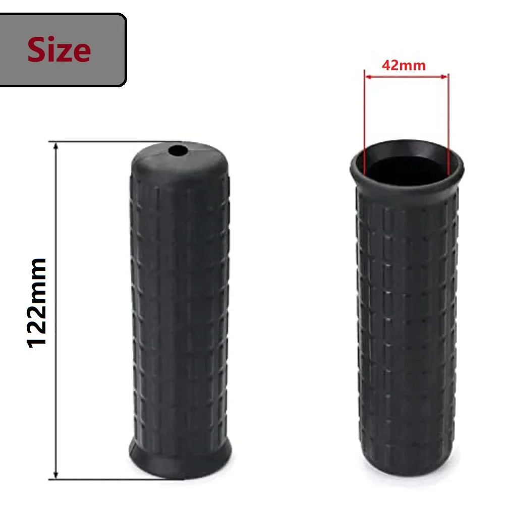 2Pcs Wheelbarrow Rubber Handles Round Tubes Black Replacement Handles Anti-skid Shock Absorption Wheelbarrow Handles 122x42mm