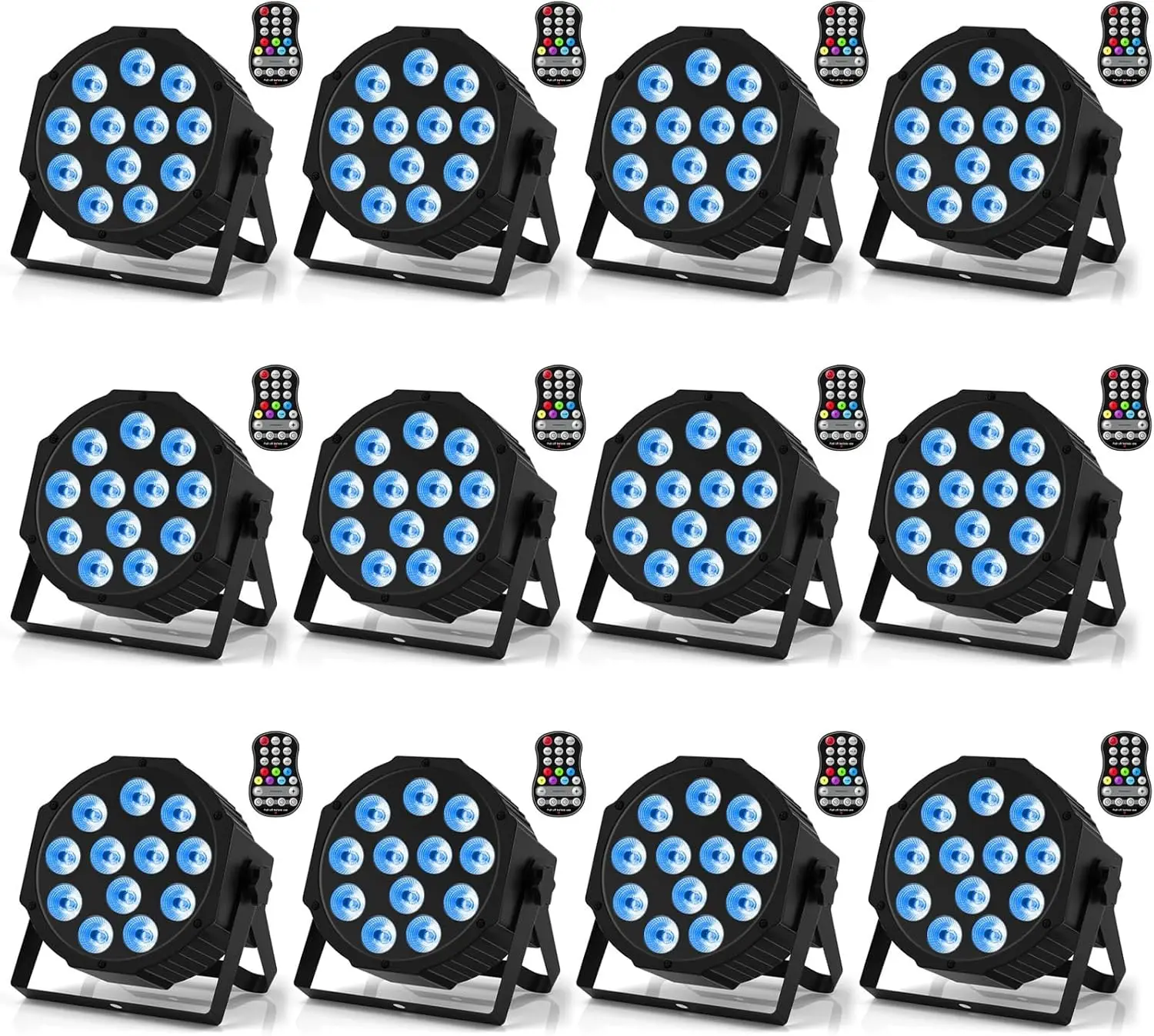 Rechargeable Par Lights RGBW 4-in-1 LED Uplights Battery Powered Stage Lights, HOLDLAMP Lights Sound Activated