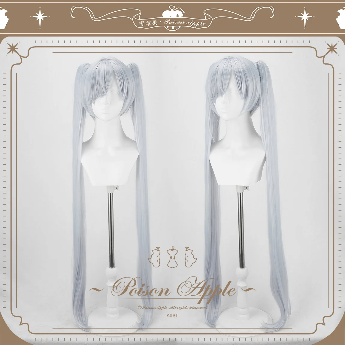 Cinder Cosplay Wig Nikke Goddess Silver Ponytail 110cm Heat Resistant Synthetic Hair Halloween Party Role Play Carnival +Wig Cap