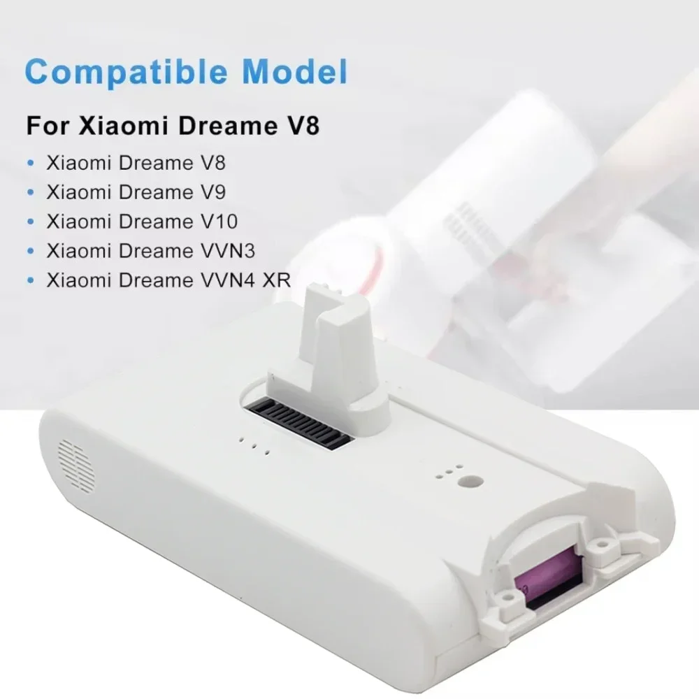 Xiaomi Dreame V8 V9 V10 25.2V 5000mAh 교체 용 리튬 배터리 V9P XR VVN3 VVN4 휴대용 무선 진공 청소기 배터리