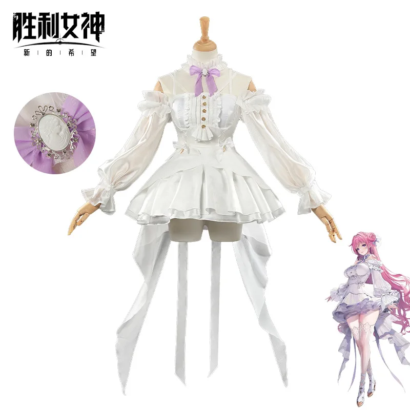 

Новый костюм для косплея Дороти, игра NIKKE, богиня победы Дороти, свадебное платье с белым цветком, женский карнавальный костюм на Хэллоуин