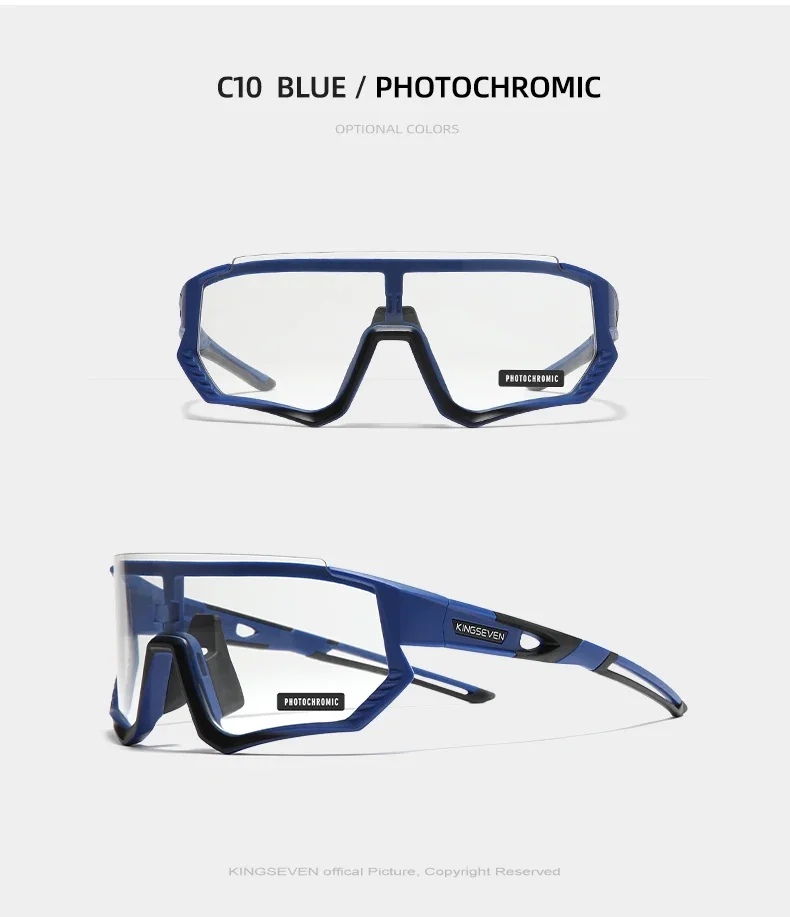 Kingseven photo chrome Fahrrad brille Anti-UV-Männer Fahrrad Fahrrad Sport Radfahren Sonnenbrille MTB Radfahren Klettern großen Rahmen – Detail 11