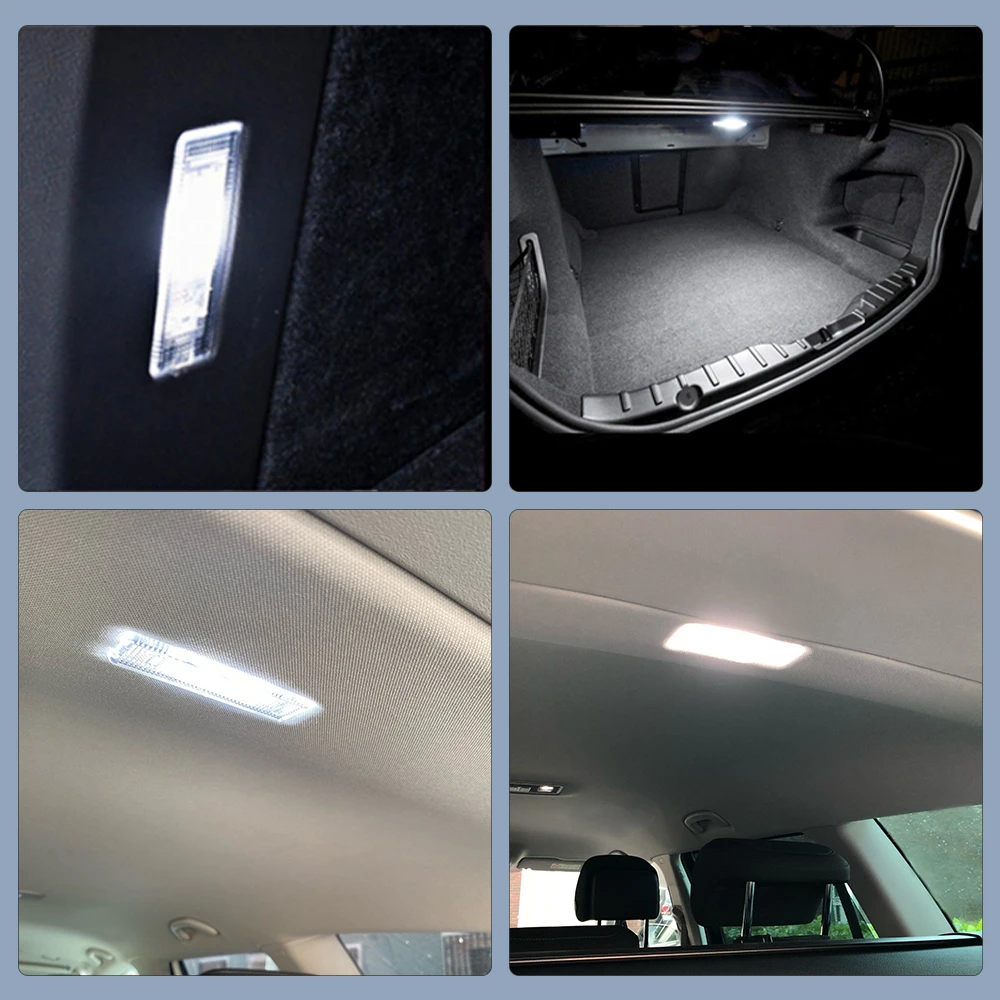 ضوء LED أبيض مقاوم للماء داخل السيارة ، باب المجامل ، ، Footwell ، صندوق القفاز ، مصباح ، 8000 K ، أودي A3 ، 8P ، A4 ، B6 ، A6 ، C6 ، 2 من صندوق السيارة