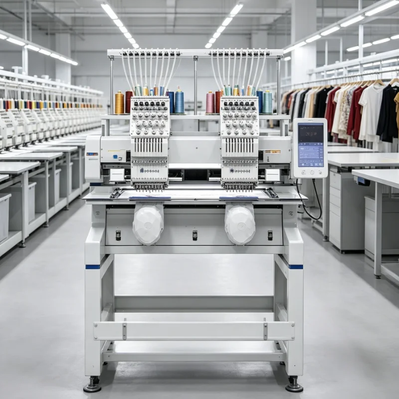 Double Head Embroidery Machine Computer Driven 9 Needle Combination 1200R High Speed Large Embroidery Range Embroidery Unit