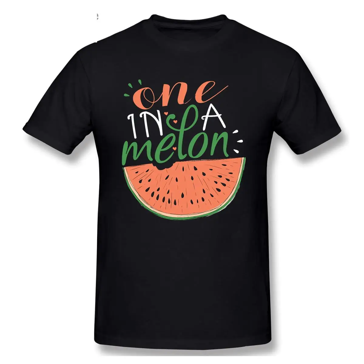 

Tops TShirt Men Watermelon One In A Melon Kawaii Inscriptions T Shirt Custom Male T-shirts Clothes Sweatshirt TeeF