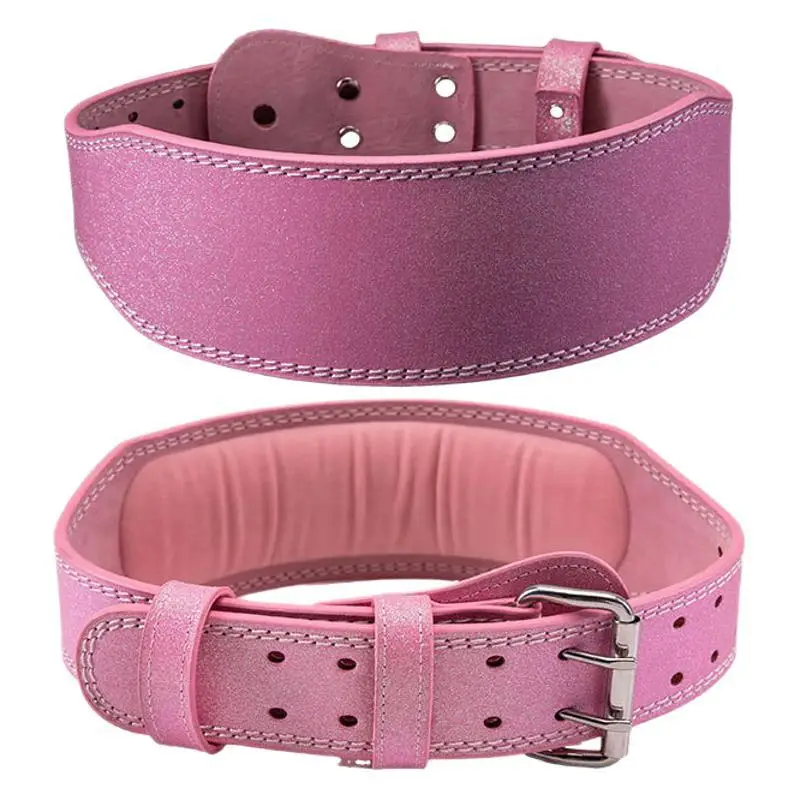 Fitness Power lifting Belt PU Leather Sparkling Pink Glitter Weightlifting Belt