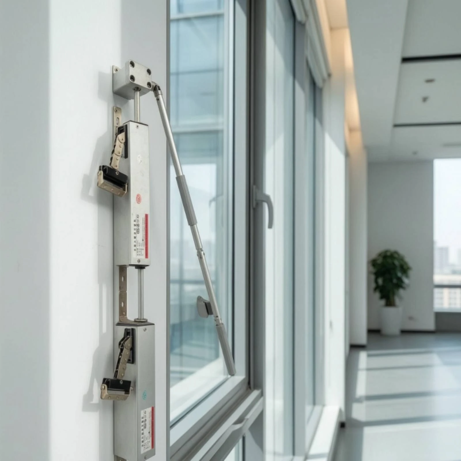 Window Opener with Hand Crank Silver-Toned Manual Window Opener Hardware Low-Noise Stainless Steel for Ventilation - view 5