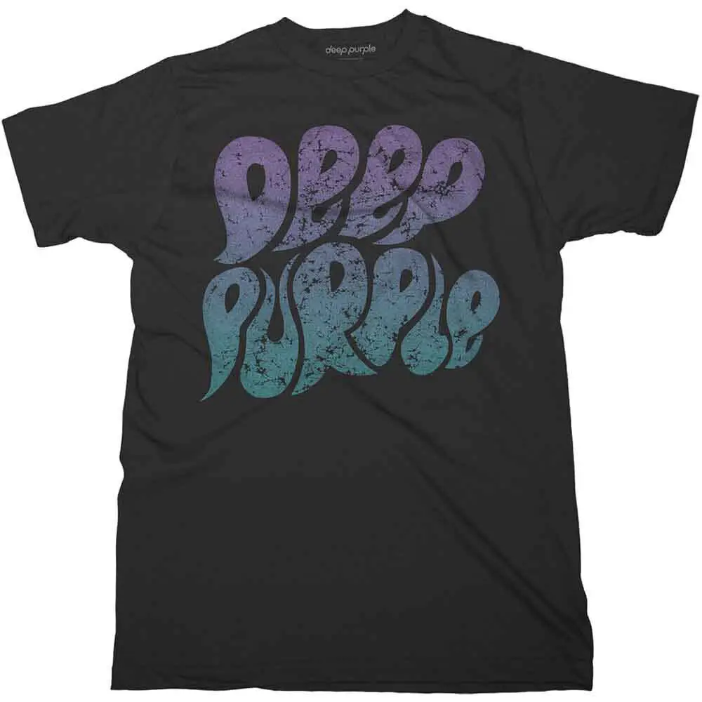 Men's Deep Purple Bubble Logo T shirt XX Large Black