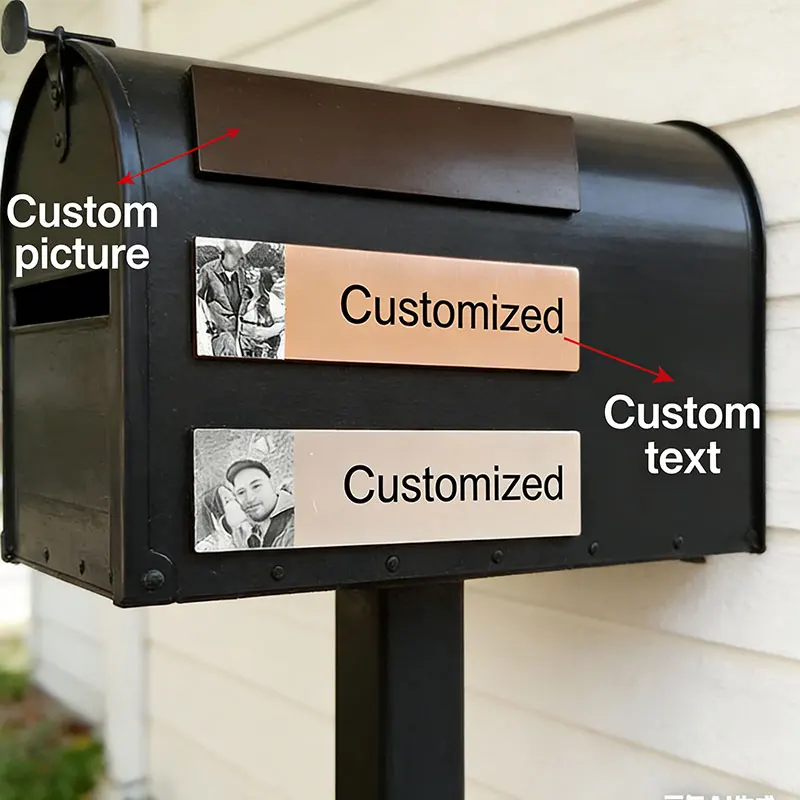 Custom Stainless Steel Mailbox Plate Laser Engraving Personalized Decor Stickers Durable Easy Install Mailbox Name ID Door Tag
