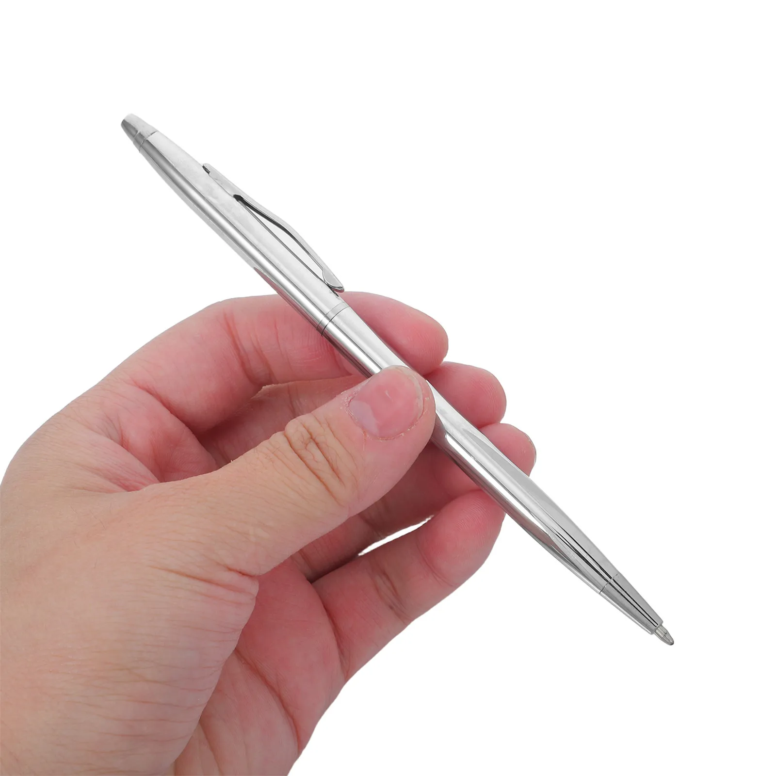 12Pcs Electroplated Metal Ballpoint Pens Smooth Writing Black Ink Refillable Executive Office Business Signature Journaling Pen
