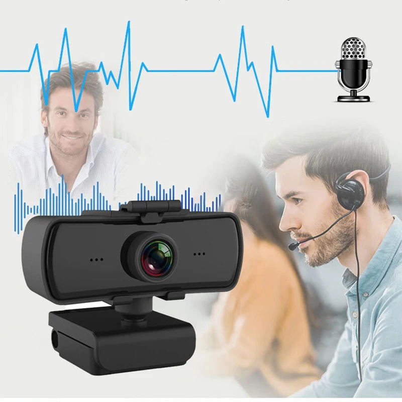 USB 2.0 Network Computer Camera, Data Line Connector, Rotação 360 °, Chamada de Voz Integrada, HD Video Live Webcam, 4 Milhões, 2K Pixel