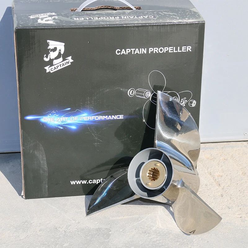 Outboard Stainless Steel Racing Propeller CNC Machining Fit MERCURY 25-70HP Pressed-in Hub 11x14/15/16/17 3 Blades 13 Teech
