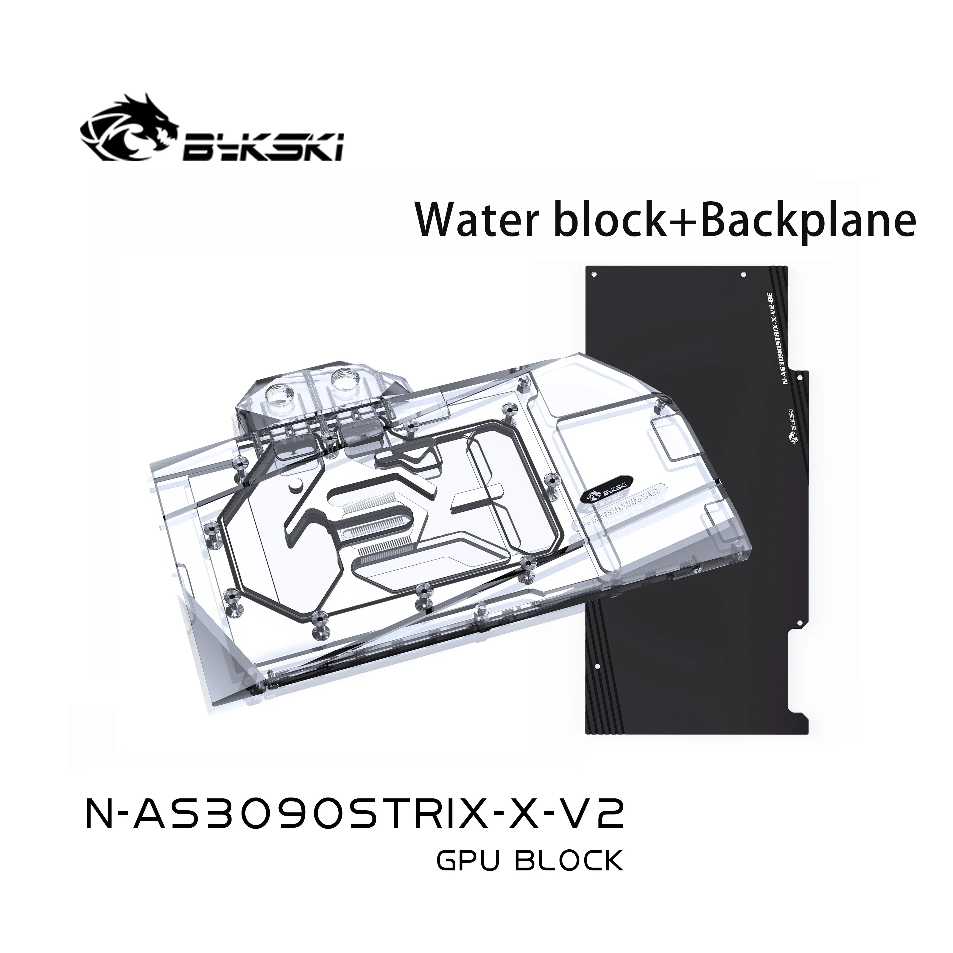 Bykski N-AS3090STRIX-X-V4 Waterblok Gebruik voor ASUS RTX 3090/3080 Strix GPU-kaart/Verchroomd Rood Koper Proces