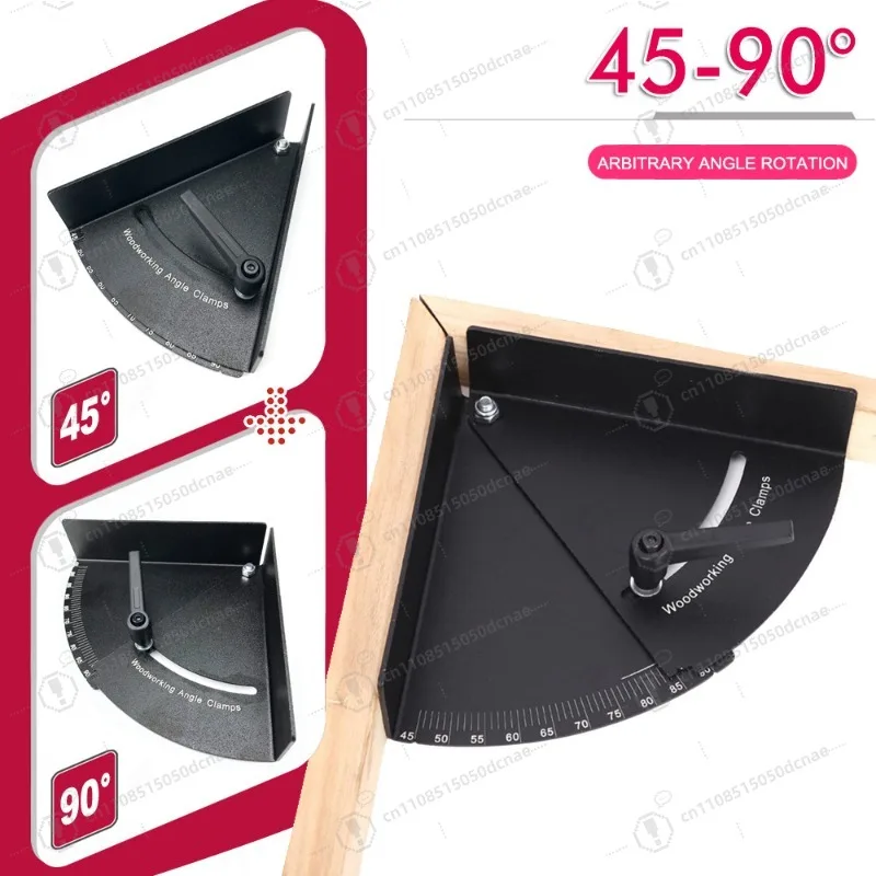 Woodworking Protractor 45 90 180 Degree Multifunctional Clamp Adjustable Angle Fixture for Carpentry