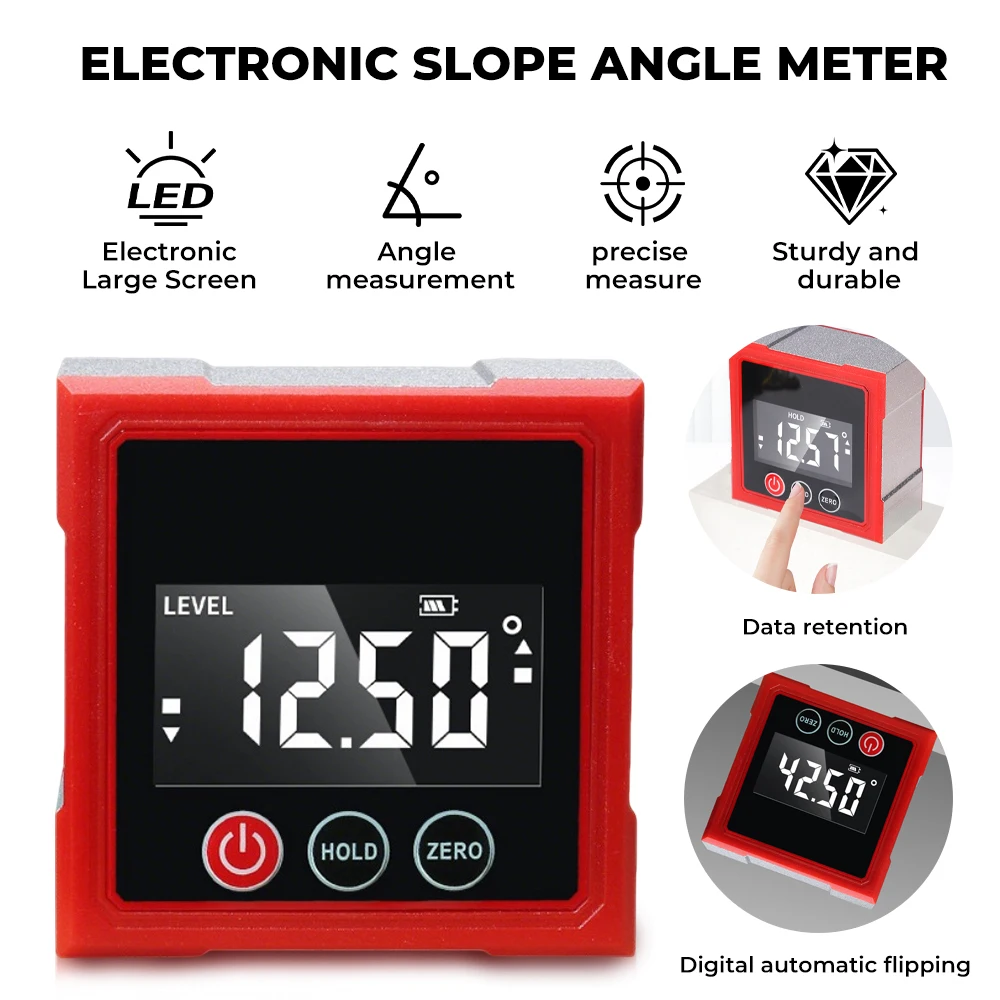 ミニ電子デジタル分度器磁気レーザー傾斜計プロフェッショナルデジタル表示角度計充電式レベルボックス