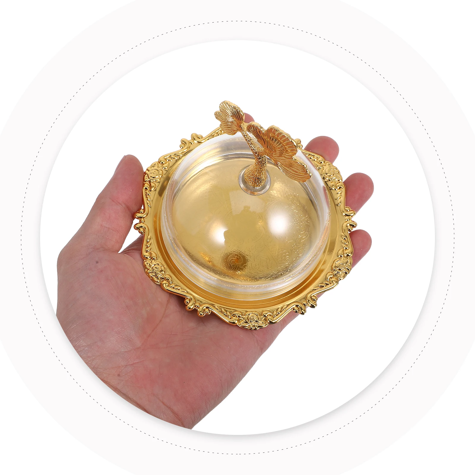 

Mini Transparent Vintage Snack Tray Dome Cake Stand Dessert Plate for Nuts Fruits Pastries Birthday Party Display