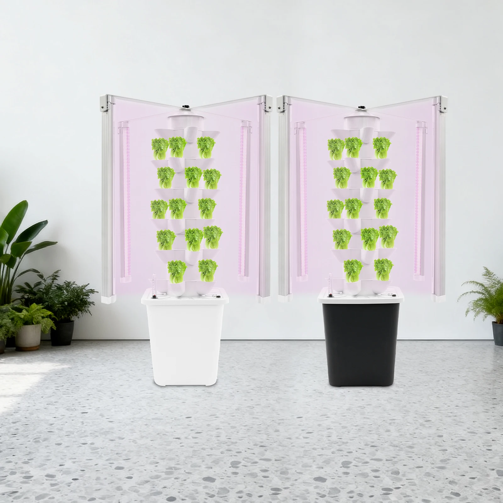Kit de culture hydroponique vertical, bandes lumineuses LED, indicateur de niveau d'eau, grand réservoir d'eau, norme européenne pour jardin intérieur