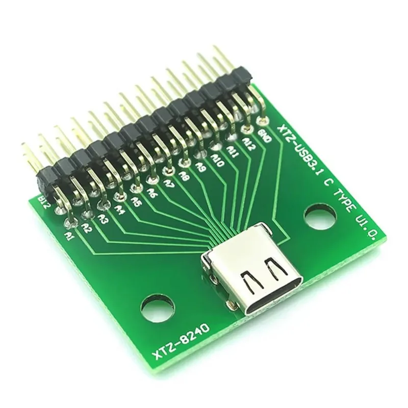 USB 3.1 Cable Test Board 24PIN Type-C Type C Female Plug Jack To DIP Adapter Connector Welded PCB Converter Pin Board