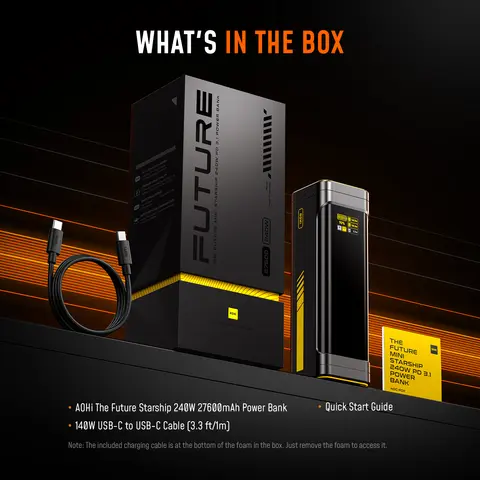 AOHI The Future Starship 240W 27 600mAh LED-skärm powerbank med 90 cm kabel 8 best sales powerbank med trådlös laddning - №7