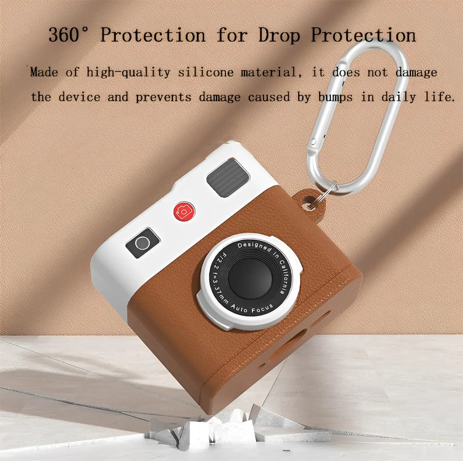 Capinha Para AirPods 4 Case Retro 3D Camera Protetora Shockproof Silicone Skin Cover com Cleaner Kit e colhedor para AirPods Pro 2