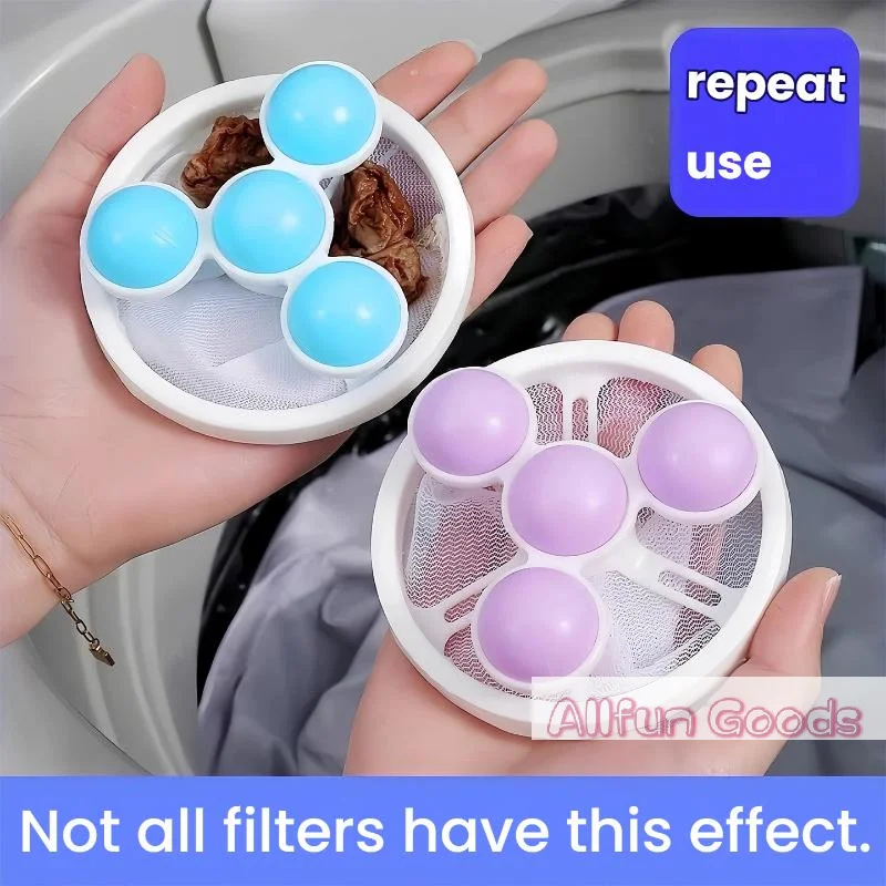 Washing Machine Lint Filter Ball Floating Hair Catcher Reusable Laundry Lint Remover Anti Clog Home Clothes Washing Accessories