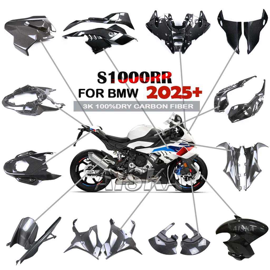 

Fender Frame Cover Fixed Wing Fuel Tank Side Panel Fairing Kit 3K Dry Carbon Fiber Motorcycle Accessories For BMW S1000RR 2025