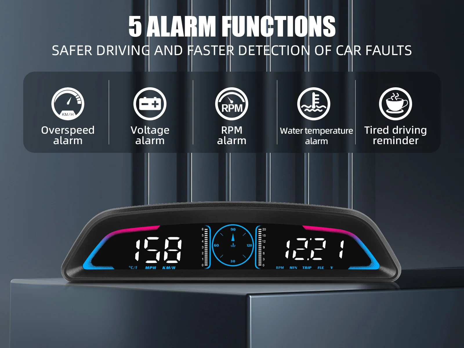 Mehrere Ausführungen Auto-Head-Up-Display OBD2 Intelligenter Digitaler Armaturenbrett-Bordcomputer mit Geschwindigkeitswarnung und Ermüdungserinnerung – Detail 40