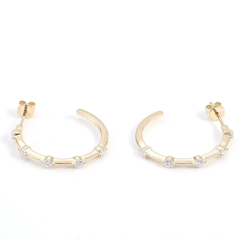 Provence 10K14k Yellow Gold Lab Diamond Stud Earrings With Round Cut 1mm For Women Party Wedding Anniversary Fashion Gift