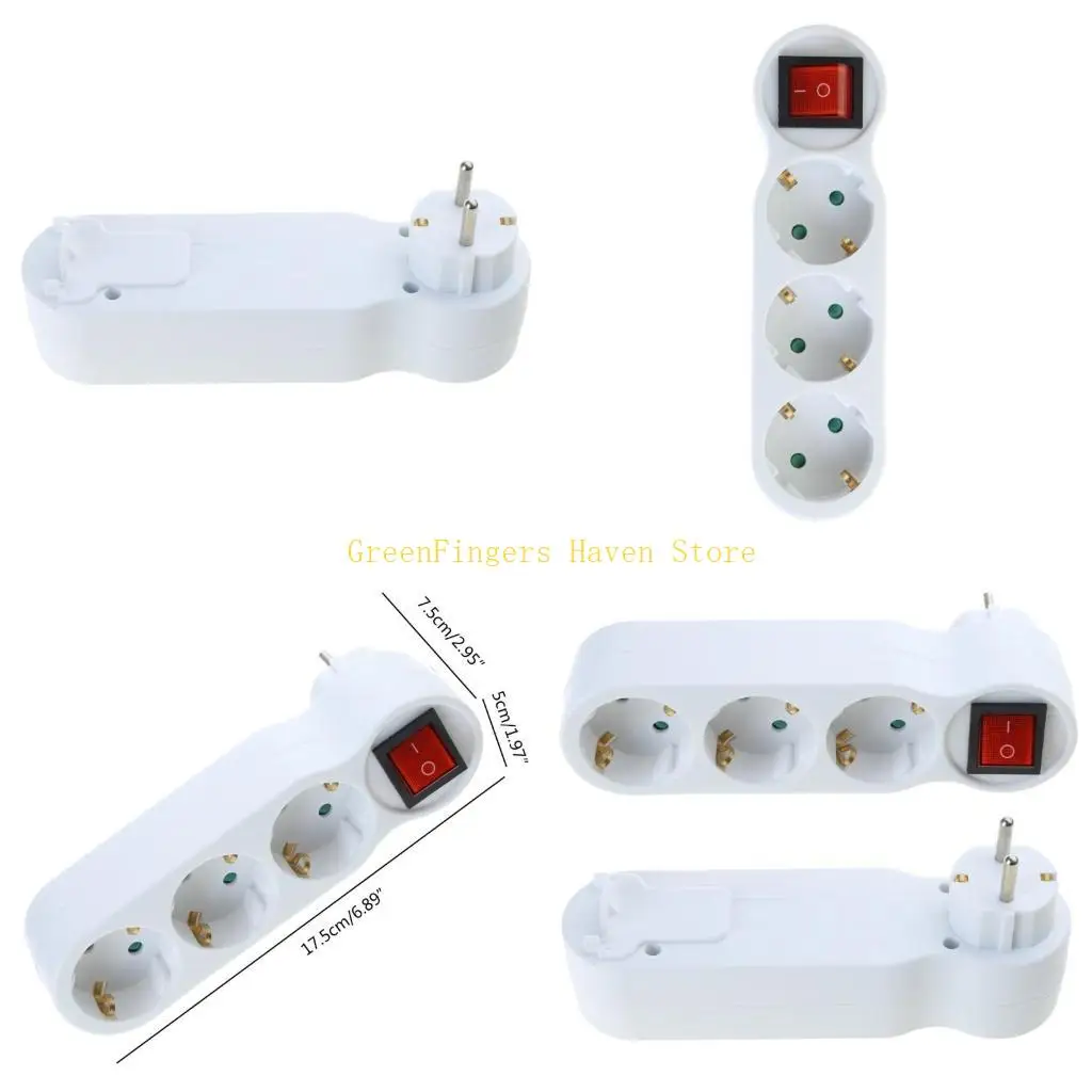 

F68D 250V/16A EU 3Jack Outlet Outlet Conturting Electrical Outlet с выключателем долговечника
