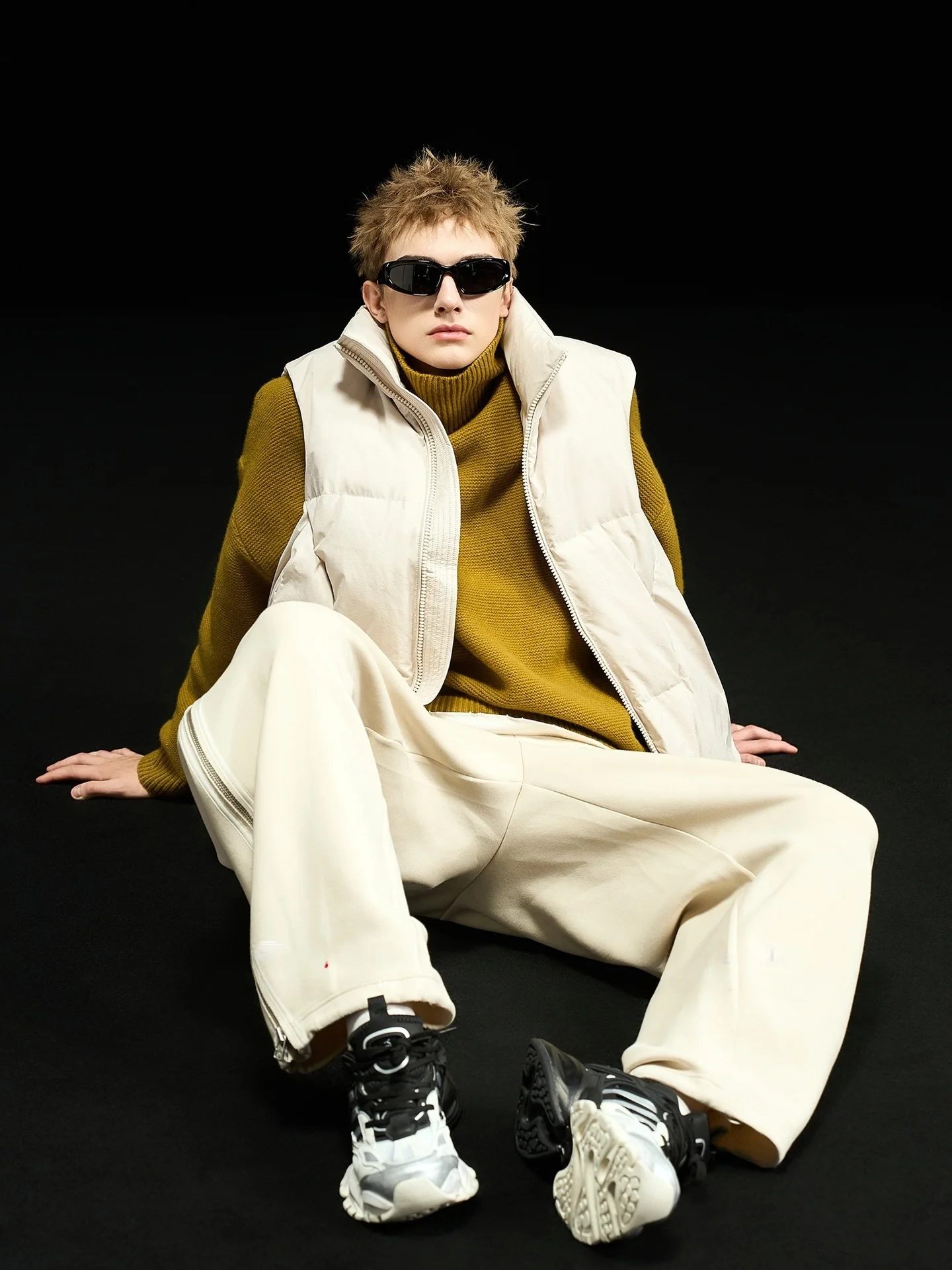 

Brave Flng Thiened ort down Jaet Stand Collar Couple's Vest Men's Outerwear Polyester Fiber White Du down Filling