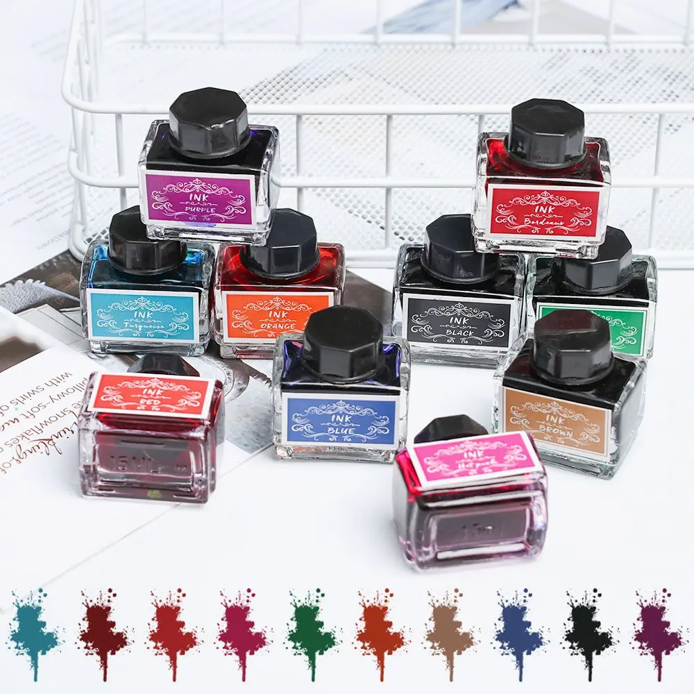 10 Colors Fountain Dip Pen Non Carbon Colored Ink For Fountain Pens Signature Pen For Handmade Writing Painting Marking Graffiti
