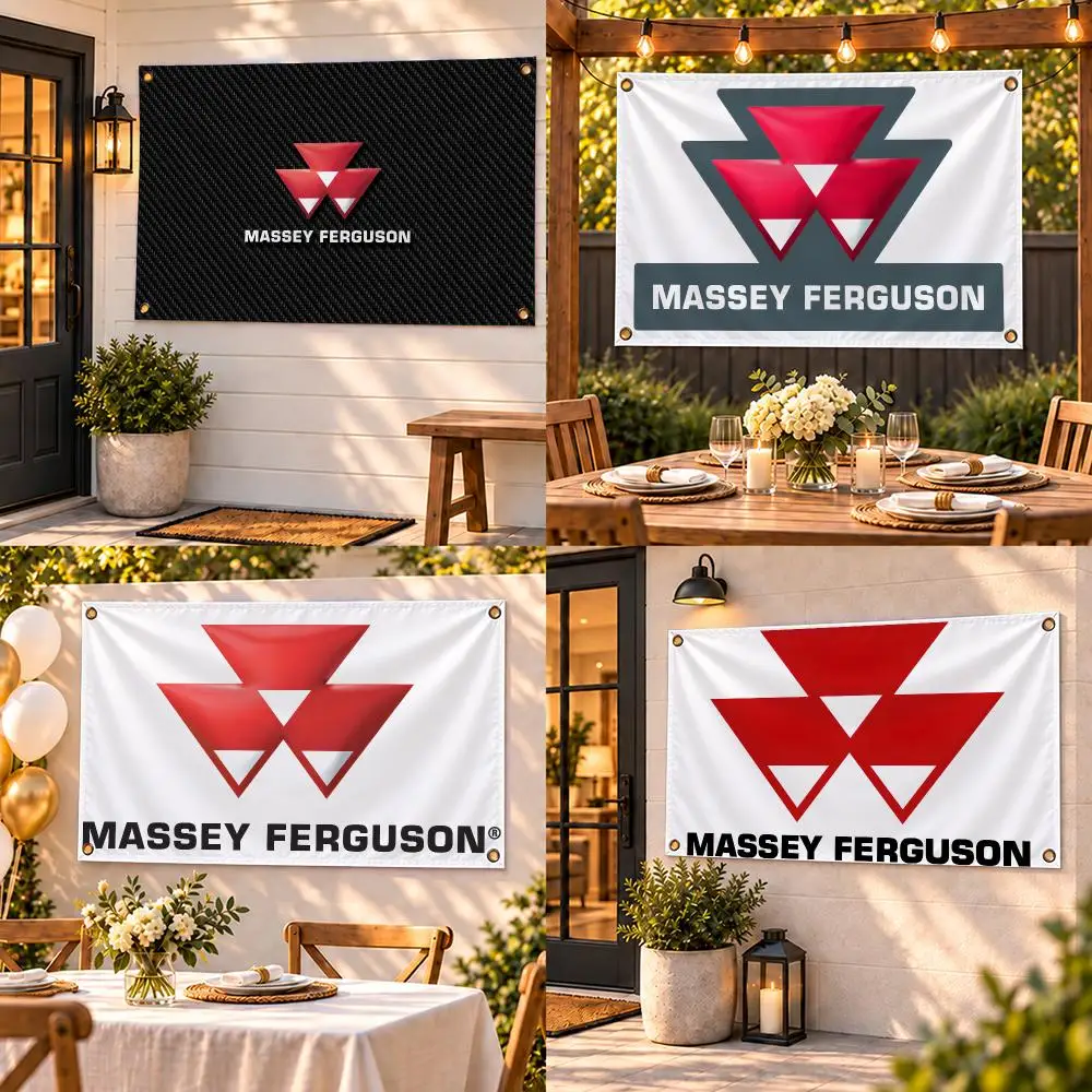 M-Massey F-Fergusons Flags Custom Wall Hanging Background Art Banner For Bedroom Home Living Room Outdoor Decor