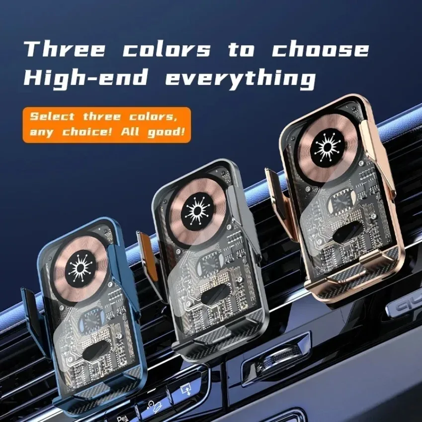 Supporto per telefono con montaggio automatico per caricabatterie wireless per auto da 30 W per iPhone 17 16 15 14 Samsung Xiaomi Supporto di ricarica rapida a induzione a infrarossi