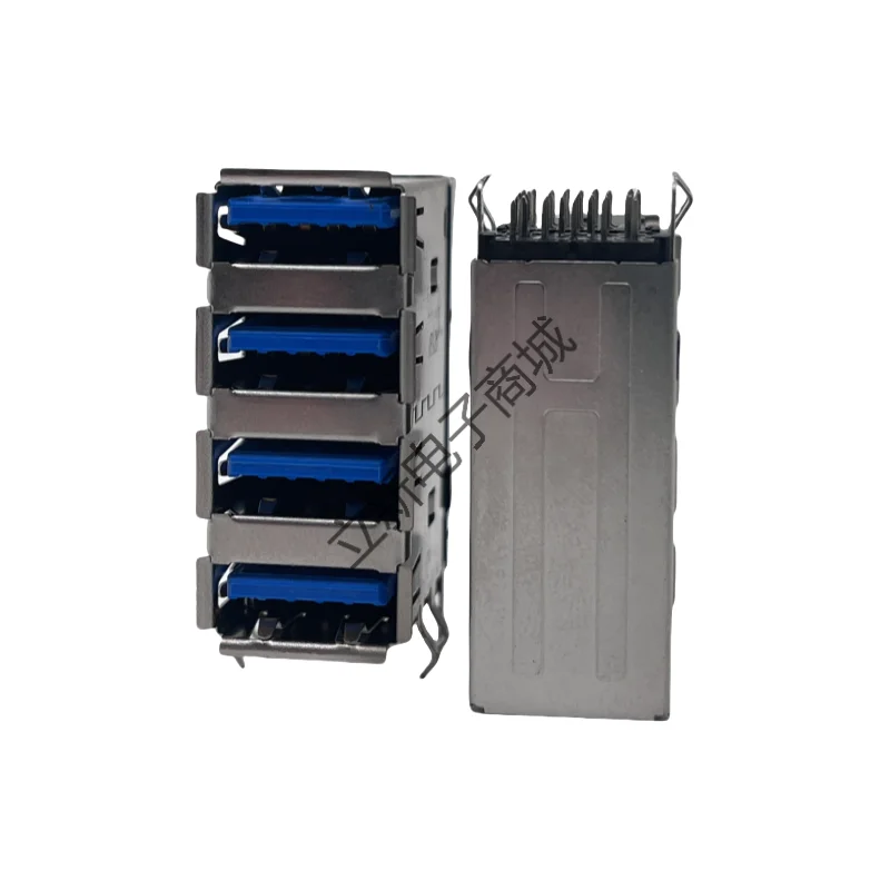 

UEA114C-Q416N-4H Four layer USB 3.0 interface socket with mother and child socket, flanged and non elastic A-type mother socket,