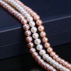 AAAA 8-9mm High Quality Natural Freshwater Pearls Nearround Loose Spacer Beads for Jewelry Making DIY Women Necklace Accessories
