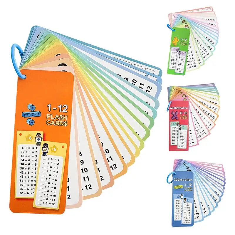 Tarjetas Flash de multiplicación 15X Tarjetas Flash de multiplicación y división Ecuaciones matemáticas Ayuda de aprendizaje de división con bolígrafos de borrado en seco