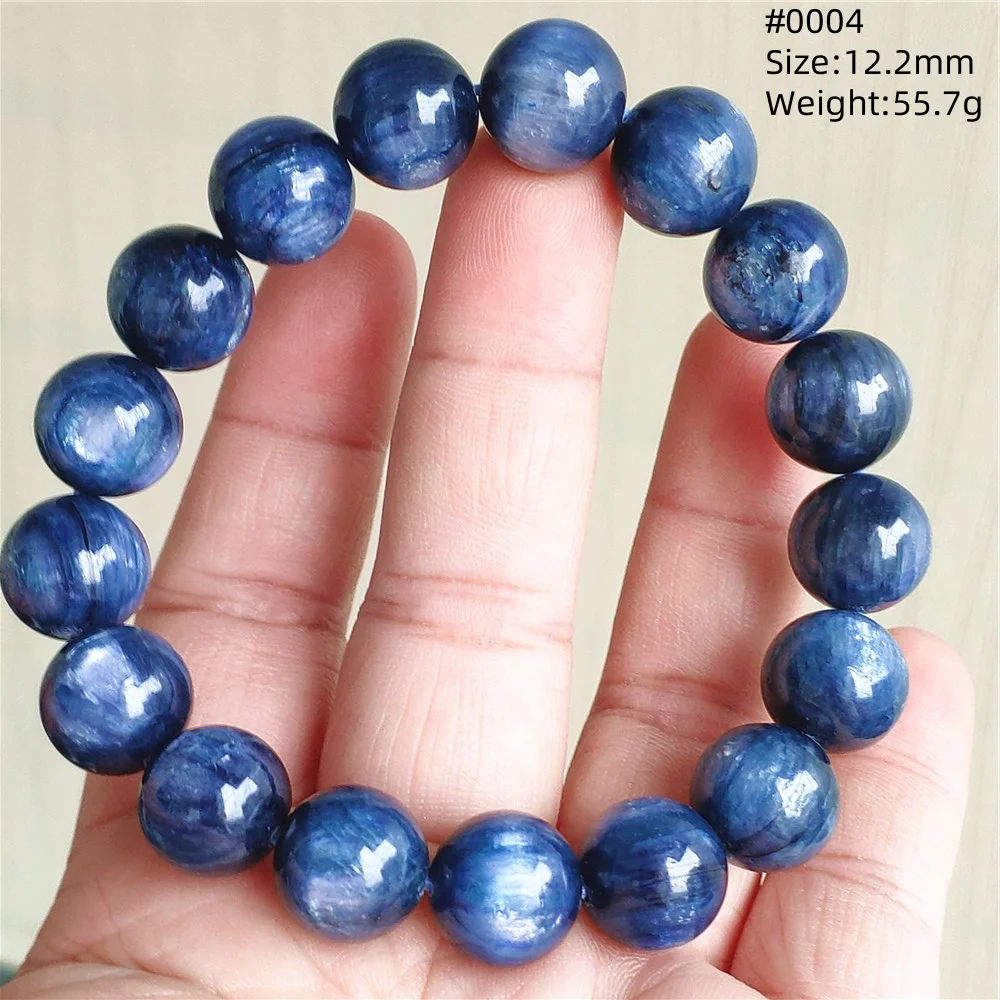 

Genuine Natural Blue Kyanite Round Beads Stretch Bracelet 9mm 12mm Women Men Rare Jewelry Kyanite Beads Stone AAAAA