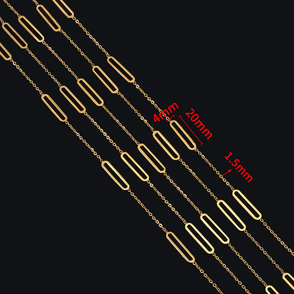 Nessuna dissolvenza 1 metro in acciaio inossidabile 4x20mm telaio quadrato catene a maglie con giunture collana fai da te gioielli per le vacanze che fanno forniture a catena per bracciali